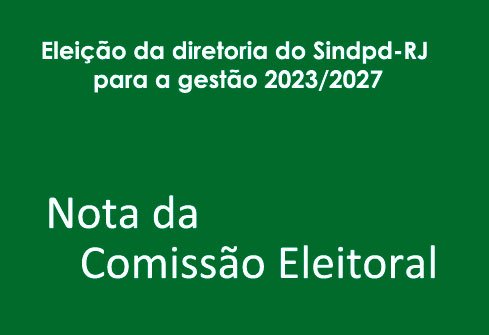 Números da eleição da nova diretoria do Sindpd-RJ